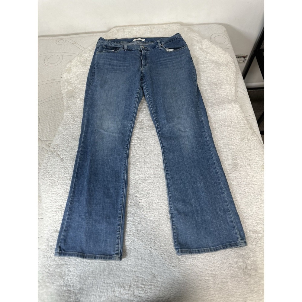 Levi's Curvy Bootcut Women's Blue Western Jeans‎ Size 34x32 Pants Stretch